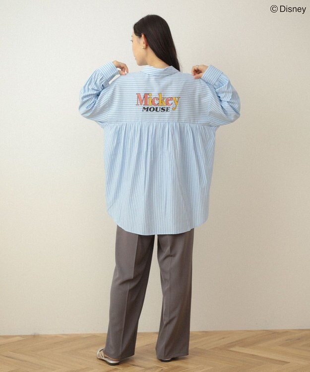 Green Parks ミッキー＆フレンズ／オーバーサイズシャツ Sax