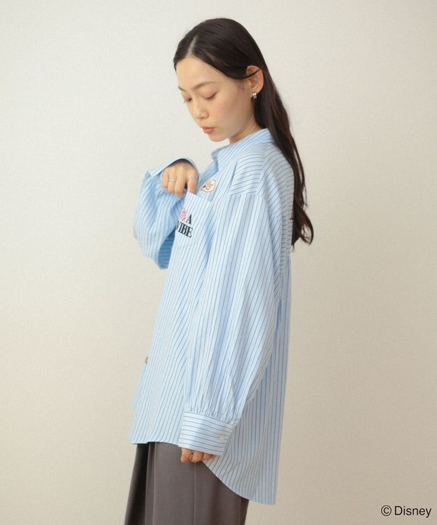 Green Parks ミッキー＆フレンズ／オーバーサイズシャツ Sax