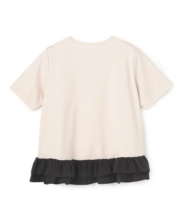 UNFILO 【野呂佳代さん着用】BEAUTY FORM-T フリルヘム Tシャツ グレージュ