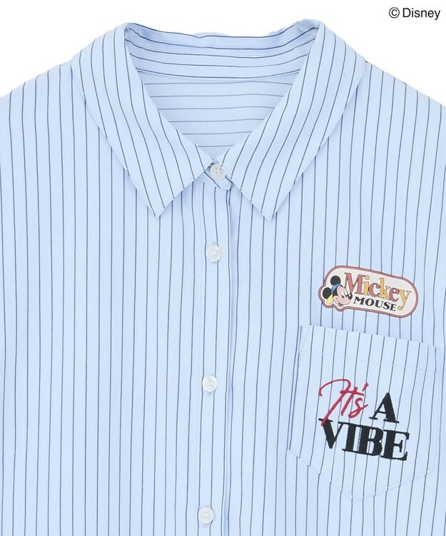 Green Parks ミッキー＆フレンズ／オーバーサイズシャツ Sax