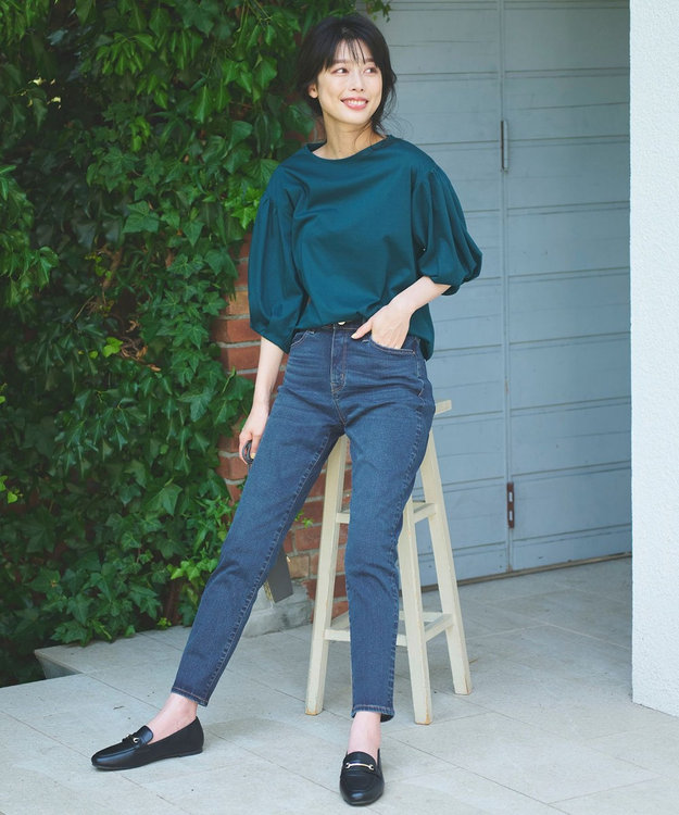 ANY L 【ストレッチ】スタイルアップスキニーデニム フェードインディゴ