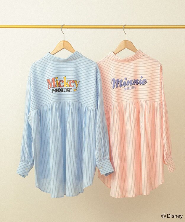 Green Parks ミッキー＆フレンズ／オーバーサイズシャツ Sax