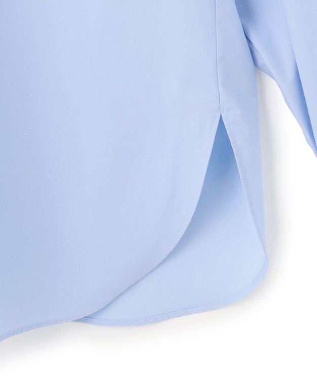 UNFILO フリルネック ブラウス サックス