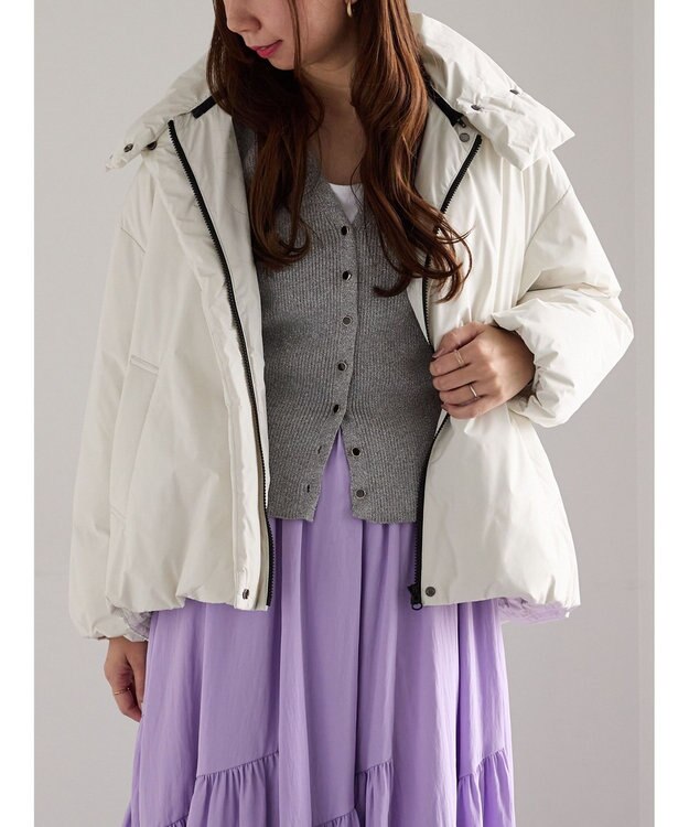 Te chichi スタンドカラーショートダウンジャケット オフホワイト