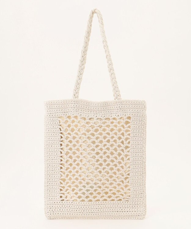 組曲 レタリングクロッシェトート バッグ アイボリー系