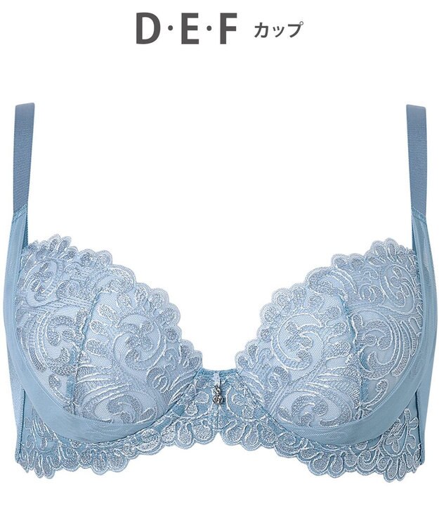 Wing ブラジャー Wing Lesiage バストを高い位置でキープ 谷間メイク 着やせシルエット 【8000シリーズ】 Gカップまで対応 大きいサイズ PB8000 ウイング／ワコール グレイッシュブルー