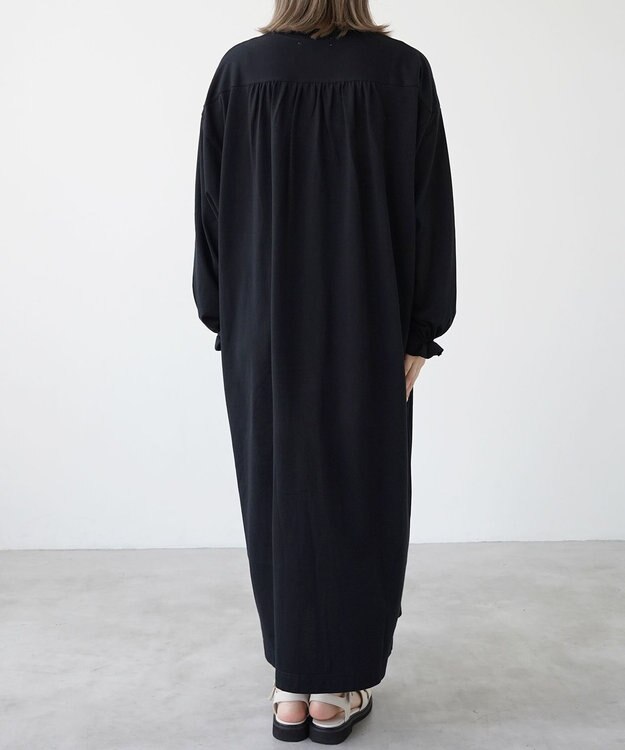HAAG スマイルコットン LONG SLEEVE ONEPIECE ワンピース ブラック