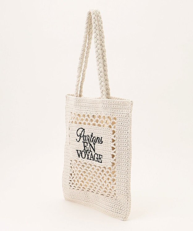 組曲 レタリングクロッシェトート バッグ アイボリー系