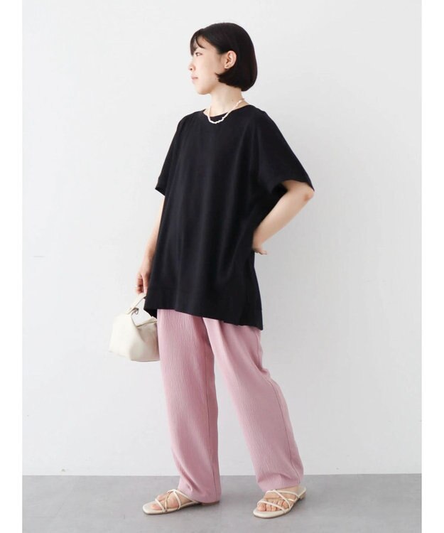 Green Parks フレンチスリーブ脇ドッキングカットプルオーバー Black