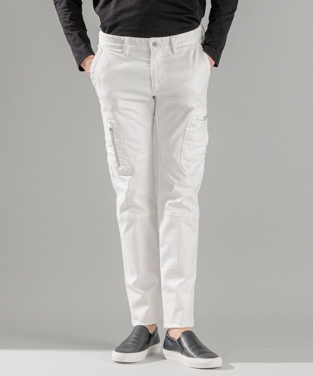 JOSEPH HOMME 新色・新型【抜群のストレッチ性/光沢素材】ハイパワーソフトストレッチ デザインパンツ/ STICK DESIGN ホワイト系