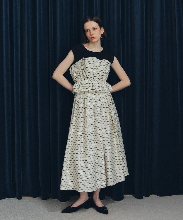 YECCA VECCA ビスチェドッキングブラウス Dot