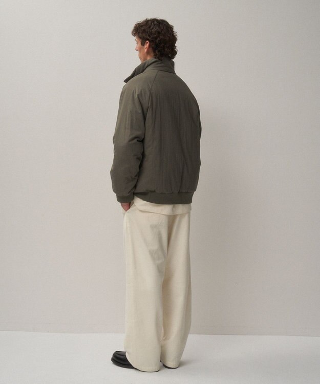 ATON MAT AIRY NYLON | ウールパテッドスタンドジャケット - UNISEX KHAKI