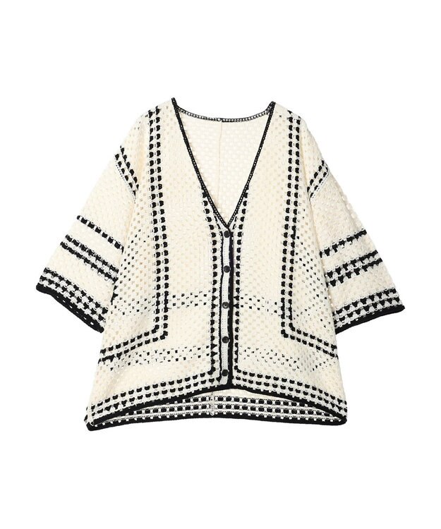 AMERICAN HOLIC クロシェ半袖カーディガン Ivory