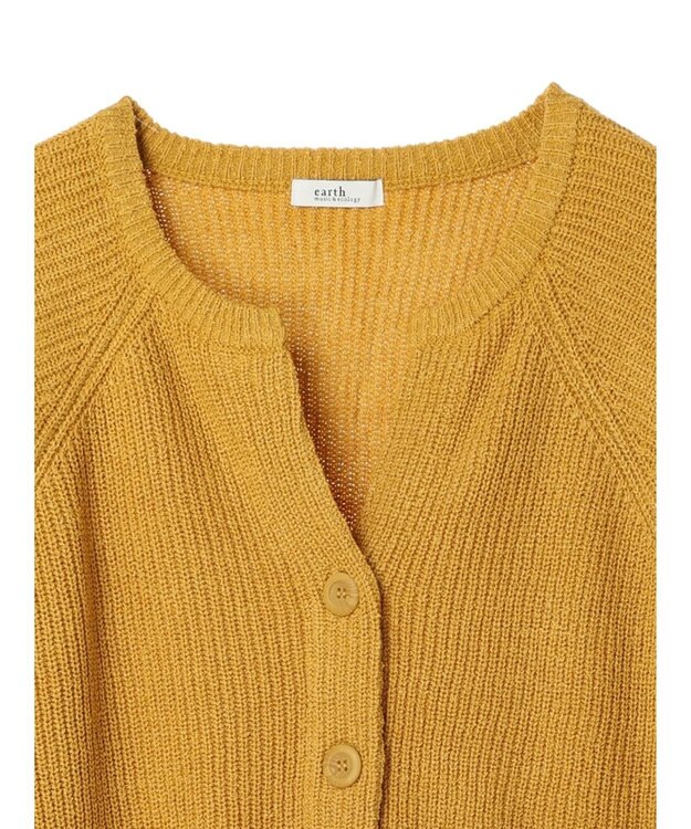 earth music&ecology ブークレーキーネックカーディガン Yellow