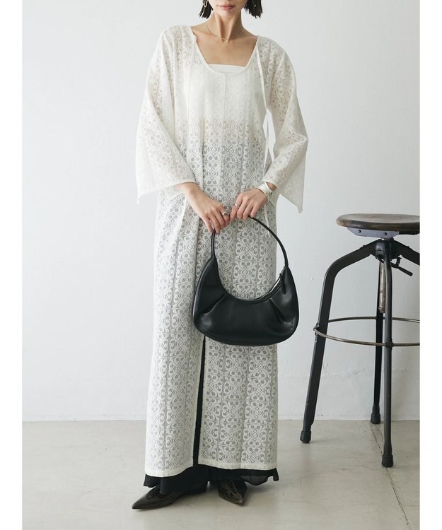 Green Parks AnriettMusee レースロングワンピース Off White