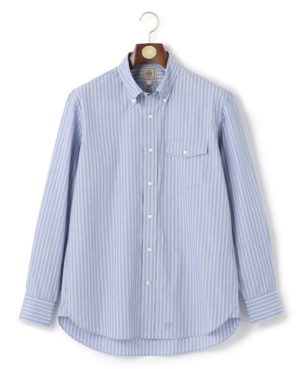 J.PRESS MEN ポプリンストライプシャツ/B.D サックスブルー系1