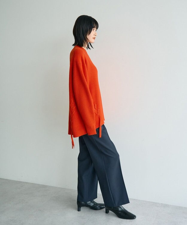 YECCA VECCA レースアップニット Red