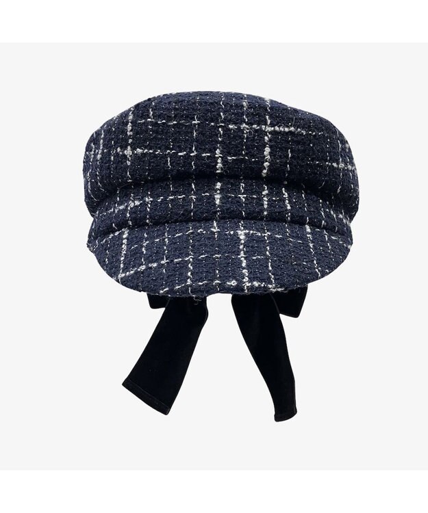 林八百吉商店 un chapeau ツイードマリンリボンキャス ネイビー