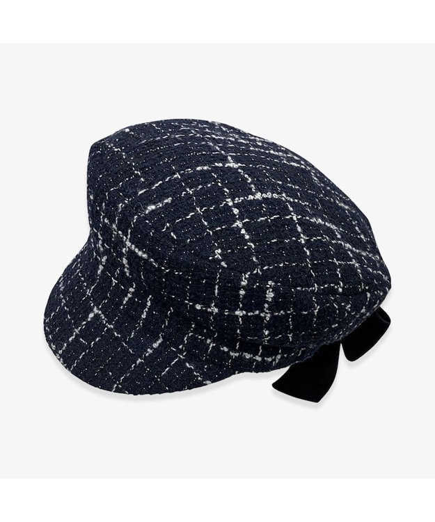 林八百吉商店 un chapeau ツイードマリンリボンキャス ネイビー