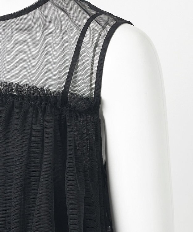 23区 【GOLD LABEL】ソフトチュール ワンピース ブラック系