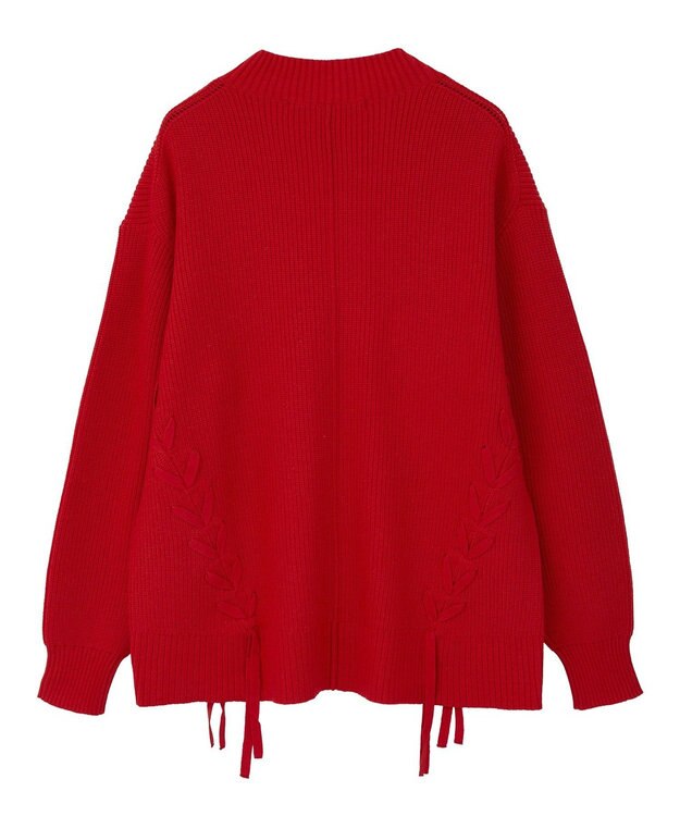 YECCA VECCA レースアップニット Red