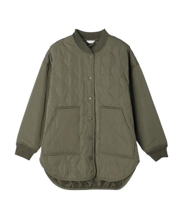 AMERICAN HOLIC キルポカリブ付きキルティングブルゾン Khaki