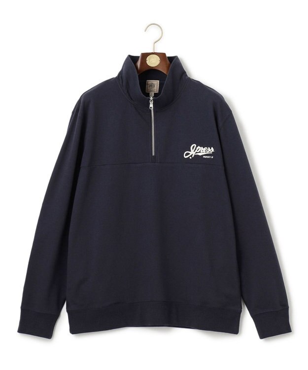 J.PRESS MEN インレージャージー ロゴハーフジップスウェット ネイビー系
