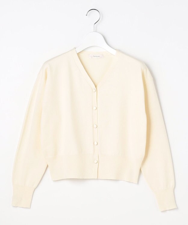 Feroux 【先行予約】美シルエット ニット カーディガン ホワイト系
