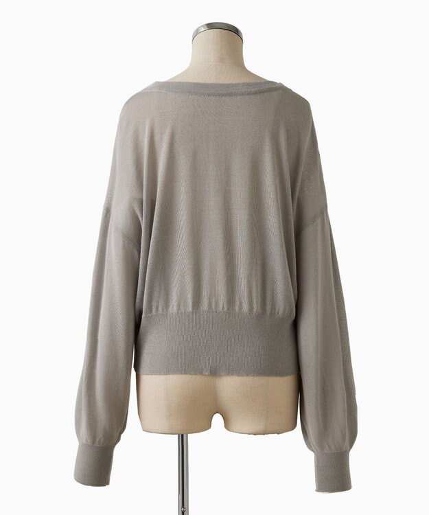 TOQUE 〈大草直子さんアドバイザー〉ウォッシャブルシルク×コットンニット ショートカーディガン グレー