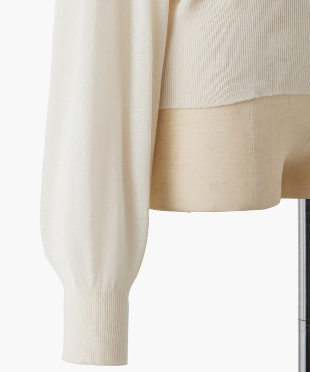 TOQUE 〈大草直子さんアドバイザー〉ウォッシャブルシルク×コットンニット ショートカーディガン オフ