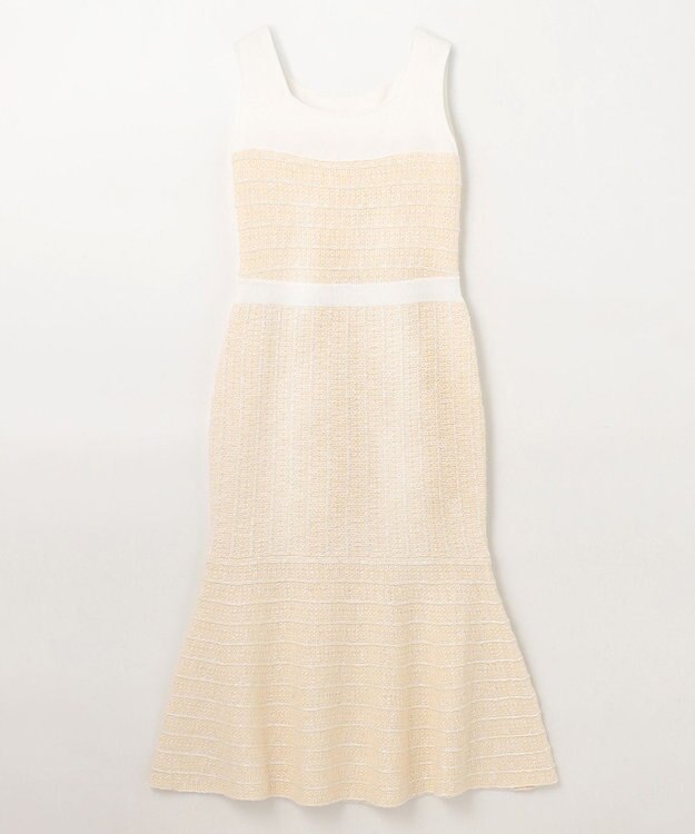 GRACE CONTINENTAL ツイードマーメイドニットワンピース キナリ