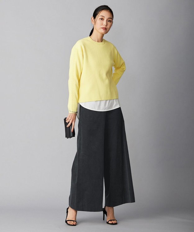 ICB 【洗える】 MIZUHIKI ニットプルオーバー イエロー系