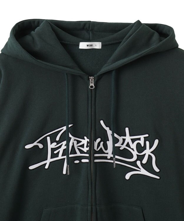 WEGO ワッペンロゴジップパーカー ダークグリーン
