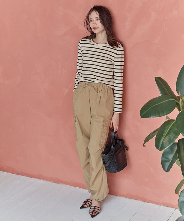 23区 L 【SLOW/一部店舗限定】ミドルフライスジャージー 長袖カットソー ブラック系1