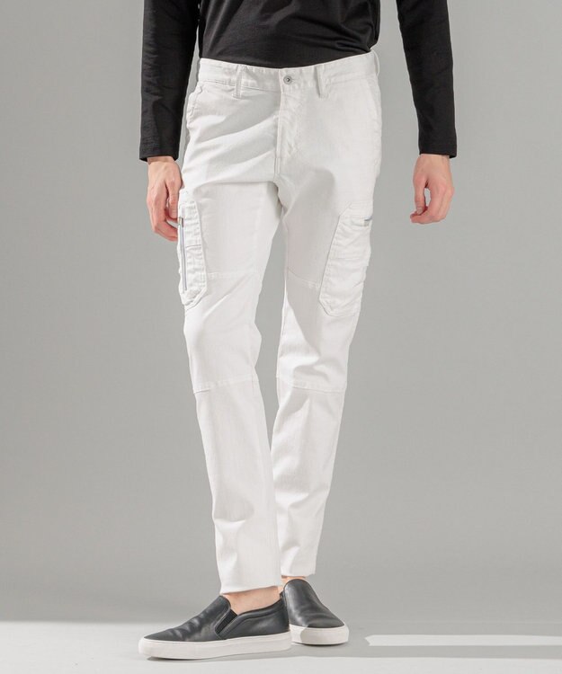 JOSEPH HOMME 新色・新型【抜群のストレッチ性/光沢素材】ハイパワーソフトストレッチ デザインパンツ/ STICK DESIGN ホワイト系