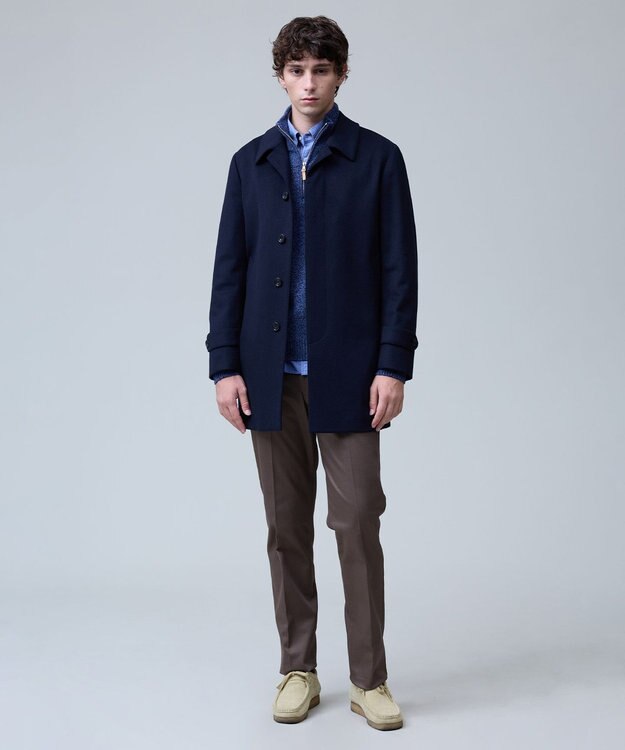 J.PRESS MEN ウールとカシミヤの品格素材【定番】ウールカシミヤビーバー ドレスショートコート_25年モデル ネイビー系
