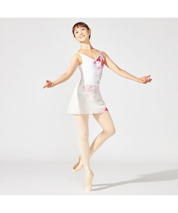 Chacott 【MAY NAGAHISA】ノースリーブレオタード ラズベリープリント