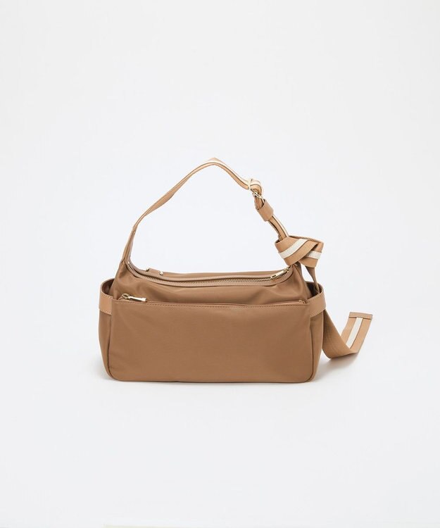 TOPKAPI 【TREASURE TOPKAPI】ナイロン ストライプ ベルト ショルダー バッグ キャメル