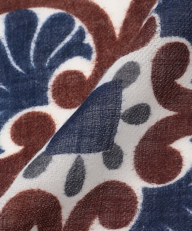 JOSEPH ABBOUD 【イタリア製】クレイジーパターン ストール ネイビー系6