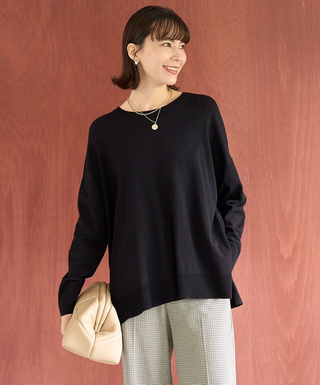 UNFILO マイビューティニット クルーネック ブラック