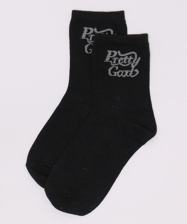 WEGO ラメロゴソックス ブラック