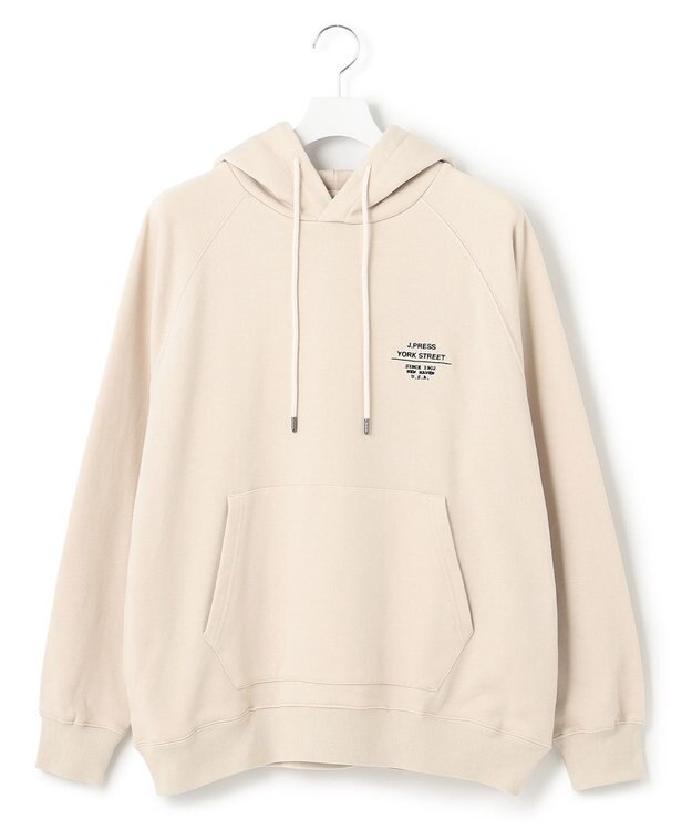 J.PRESS YORK STREET 【UNISEX】ロゴ刺繍フーディ ベージュ系
