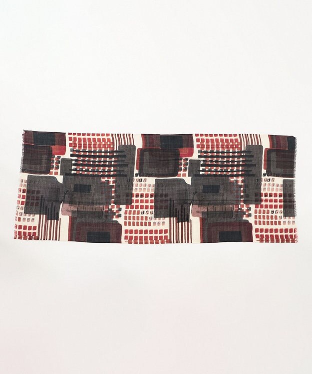 JOSEPH ABBOUD 【イタリア製】クレイジーパターン ストール ネイビー系6