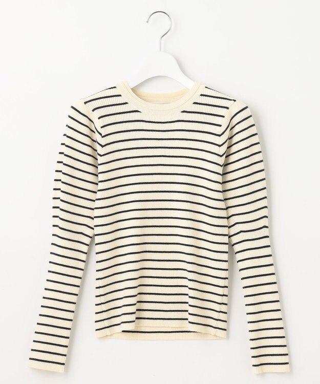 Feroux 【洗える】パフショルダーリブ ニット ホワイト系1