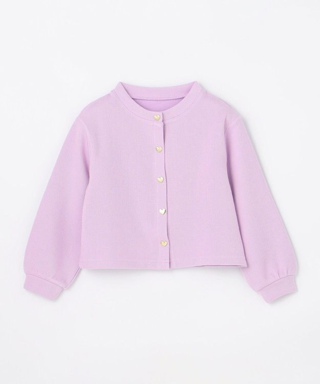 ANY KIDS 【洗濯機可能】スナップボタン カーディガン ラベンダー