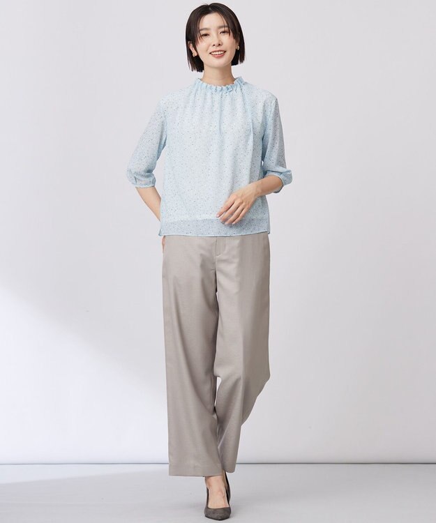 J.PRESS LADIES S 【洗える】hand drawn dots ボトルネック カットソー サックスベース系