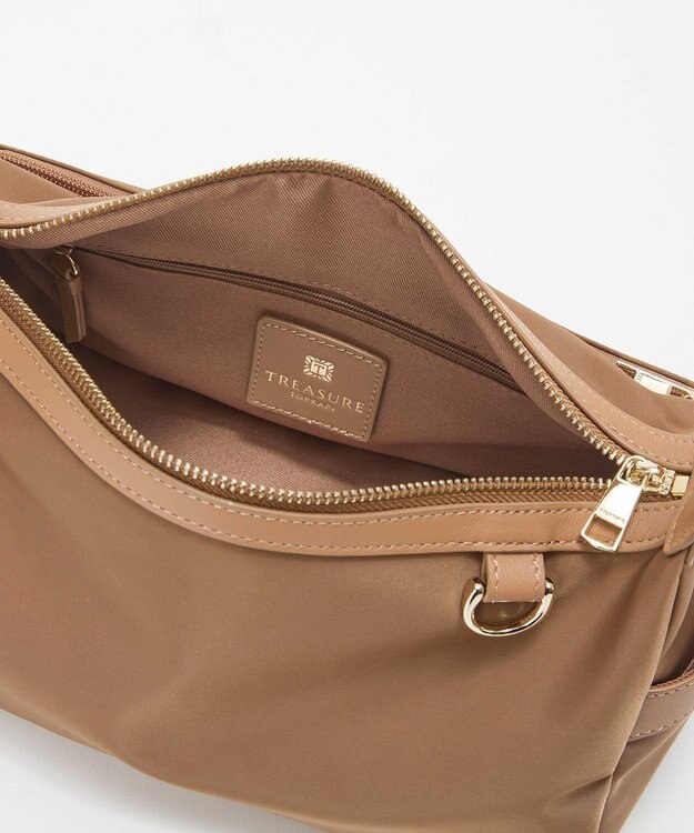 TOPKAPI 【TREASURE TOPKAPI】ナイロン ストライプ ベルト ショルダー バッグ キャメル