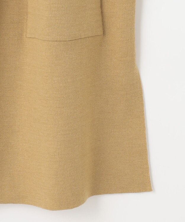 自由区 【洗える】リバーシブルニットジレ キャメル系