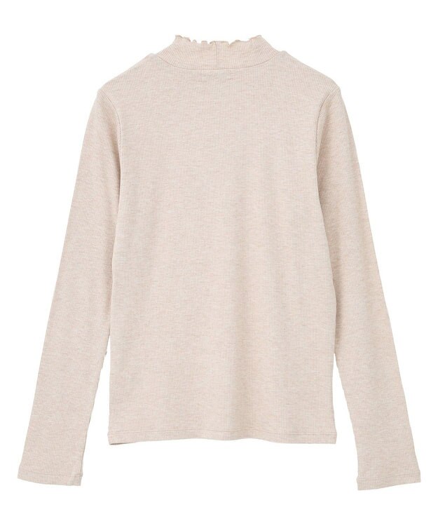 earth music&ecology ラメテレコハイネックプルオーバー Beige