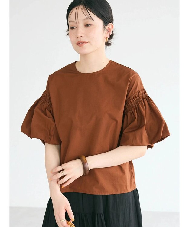 CRAFT STANDARD BOUTIQUE 袖バルーンブラウス Brown